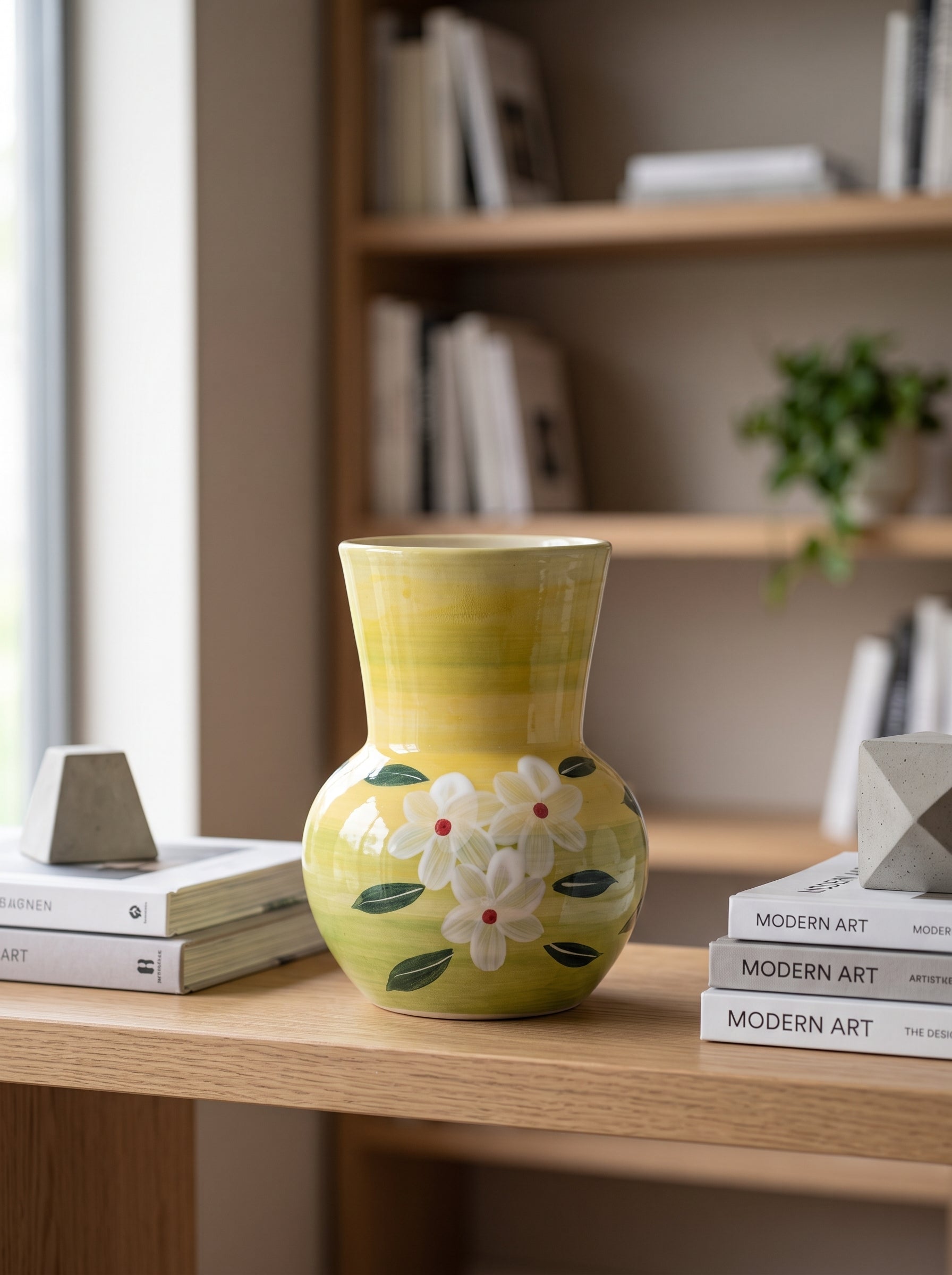 Vintage Hand-painted White Jasmine Bud Vase