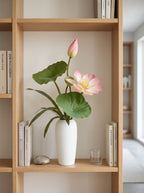 Zen Blush Lotus and Lily Pad Faux Floral Arrangement