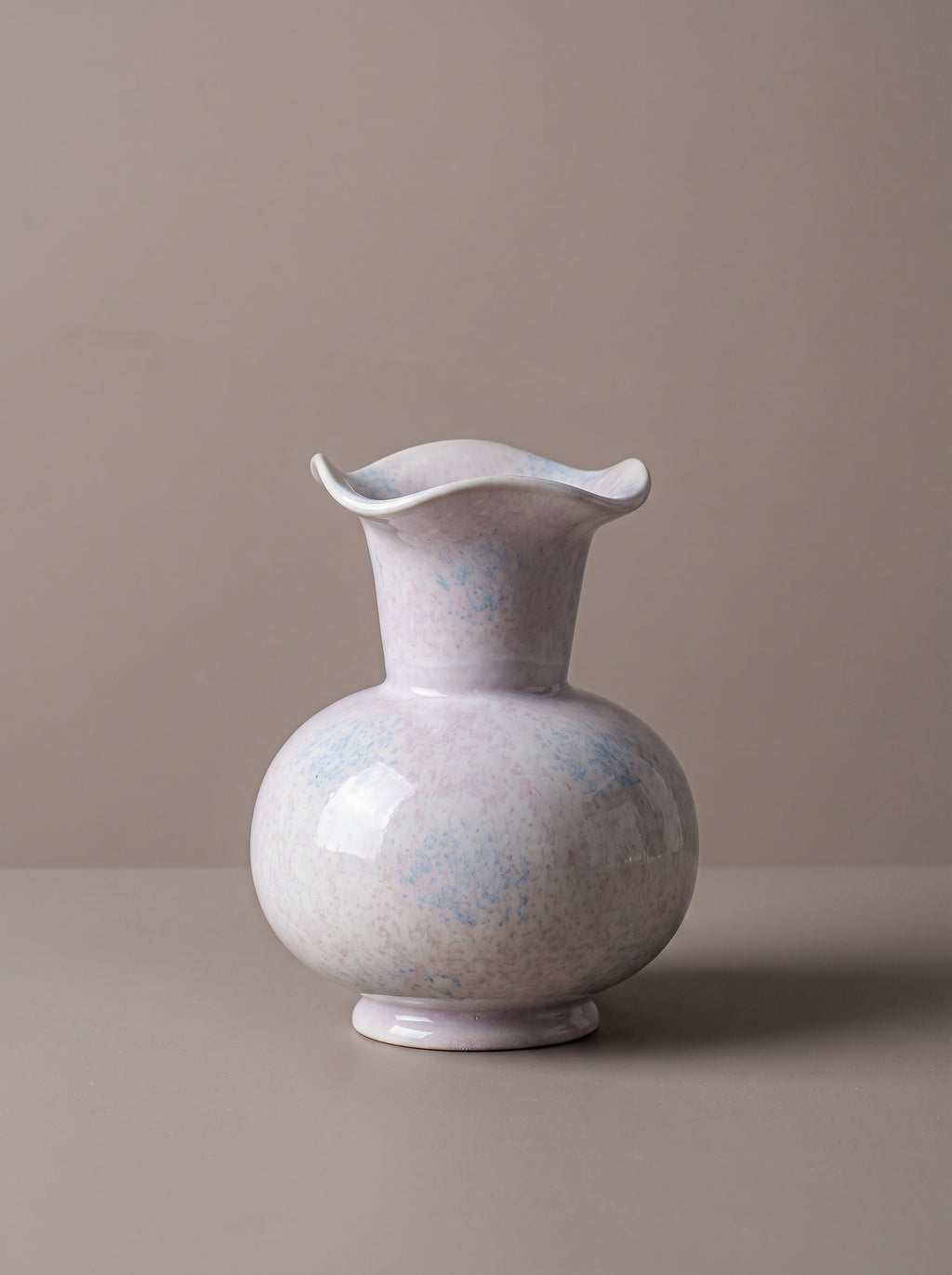 French Elegant Fluted Pastel Ceramic Flower Vase