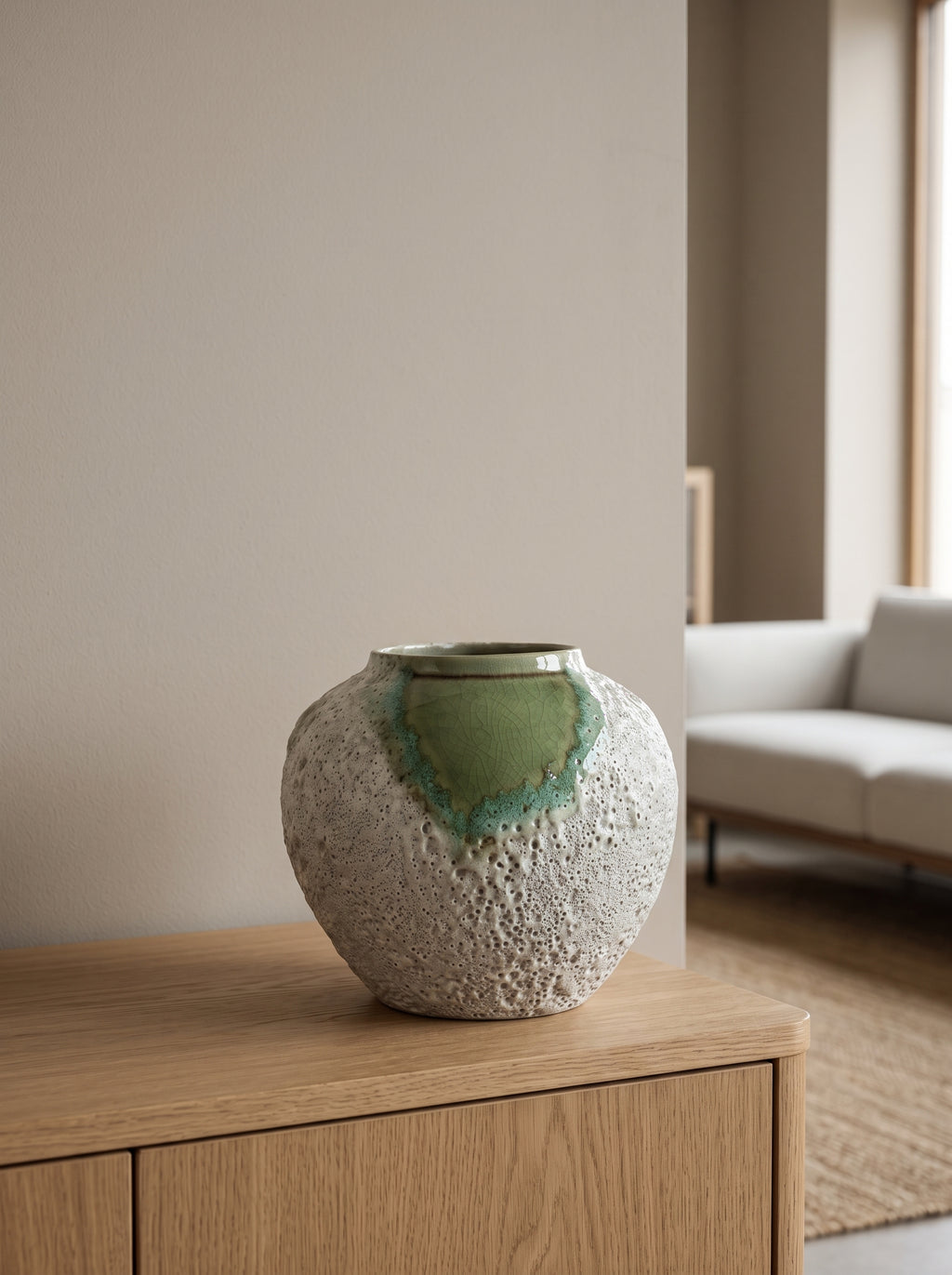Wabi-Sabi Lava Bubble Drip Glaze Vase