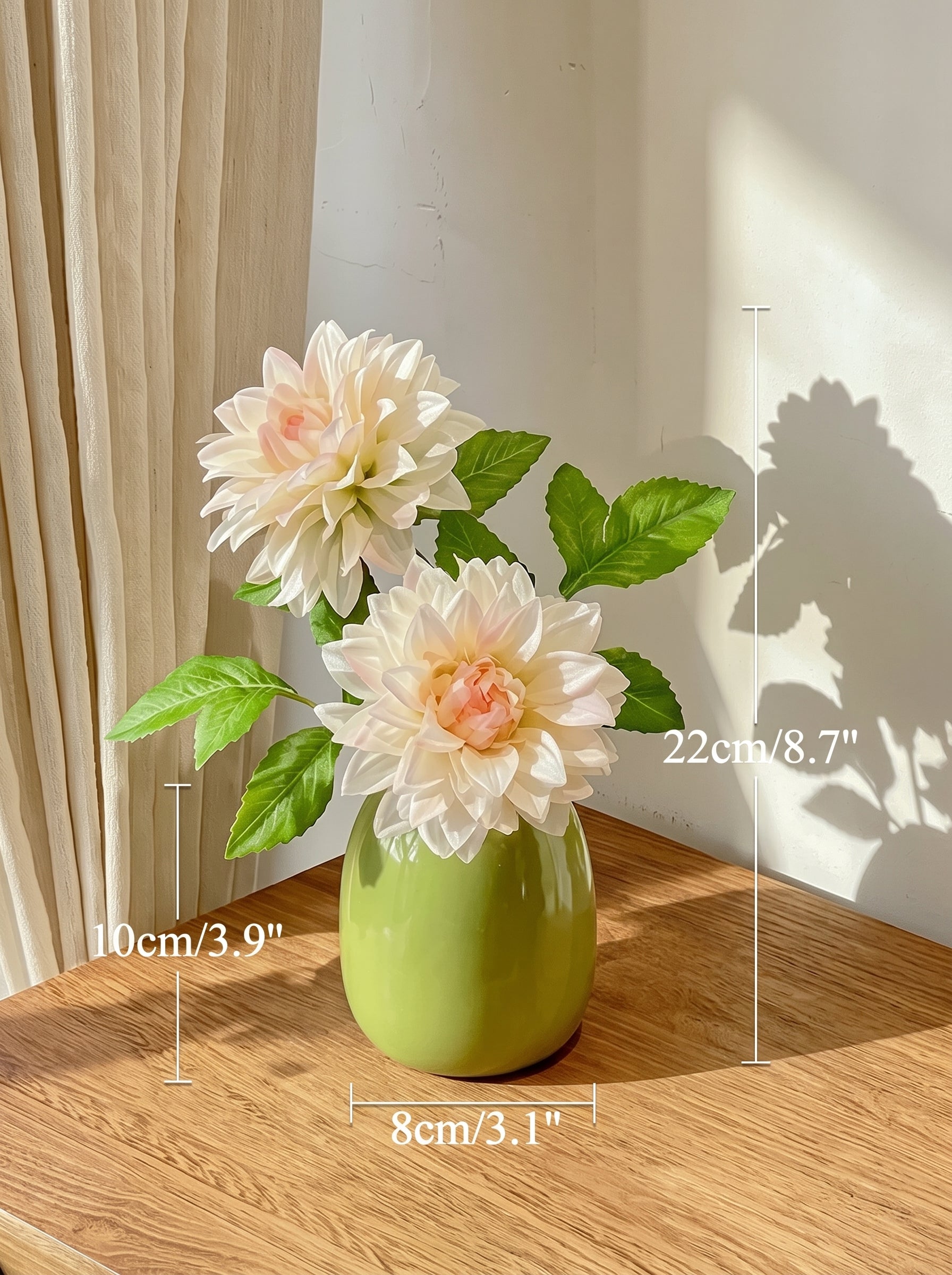 Creamy Blush Dahlia Bloom Faux Floral Arrangement
