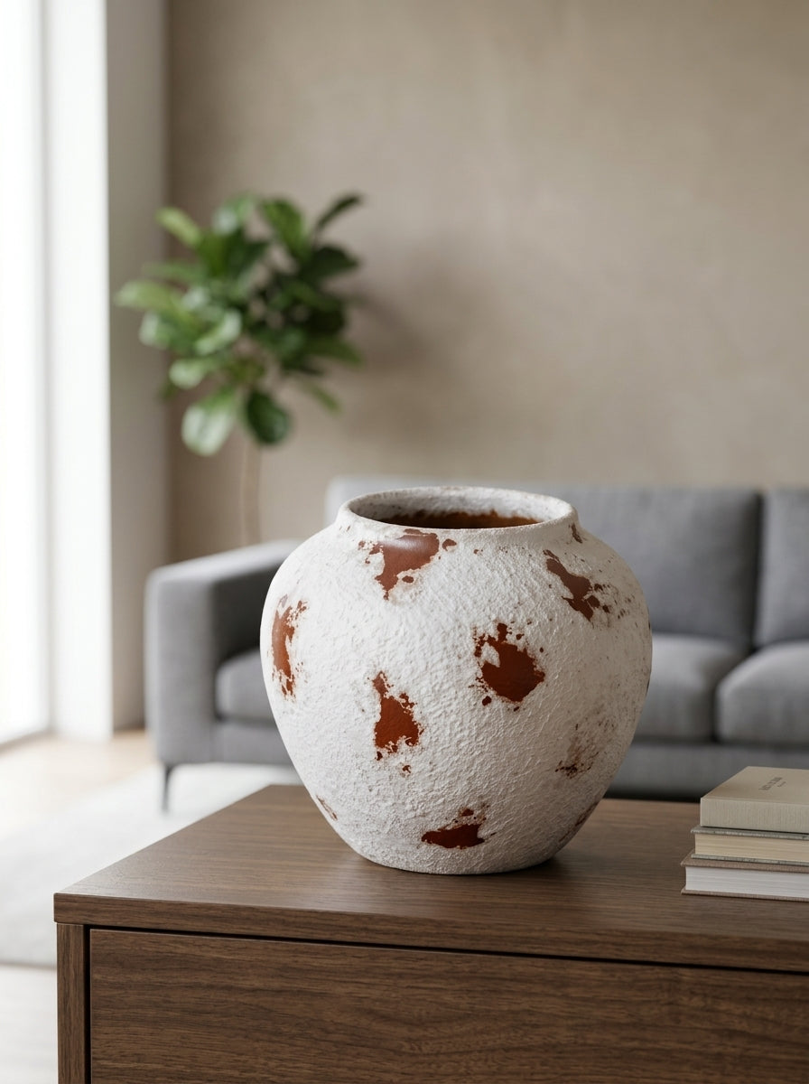 Wabi-Sabi Weathered Terracotta Vase