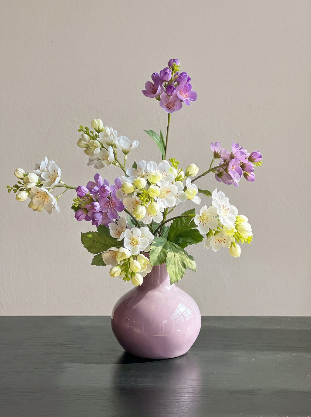 Vibrant Spring Apple Blossom Botanical Artificial Floral Arrangement