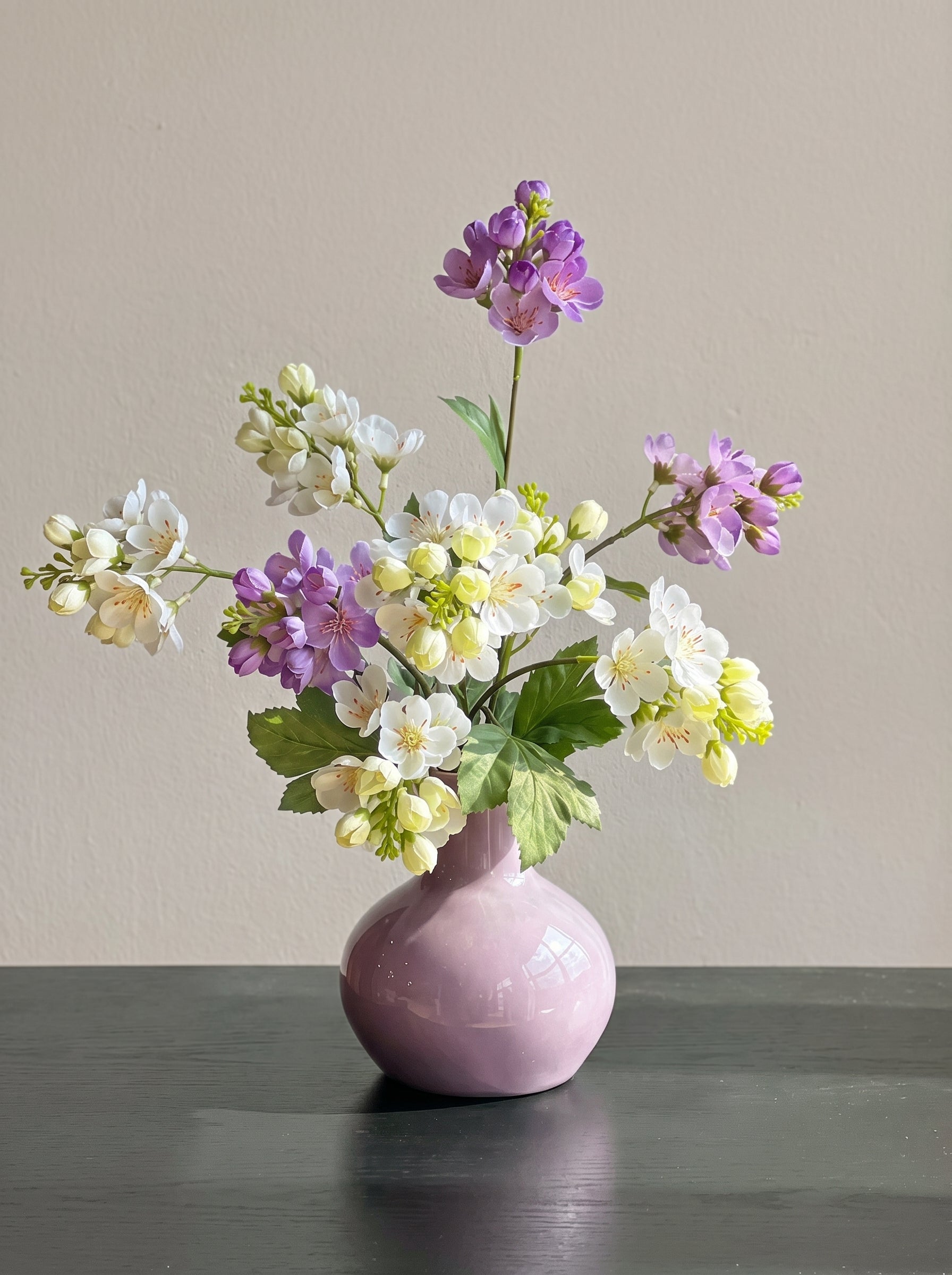 Vibrant Spring Apple Blossom Botanical Artificial Floral Arrangement