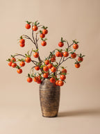 Luxurious Abundant Autumn Persimmon Fruit Stem Artificial Floral Arrangement
