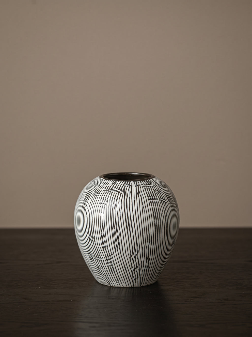 Minimalist Black and White Striped Vase