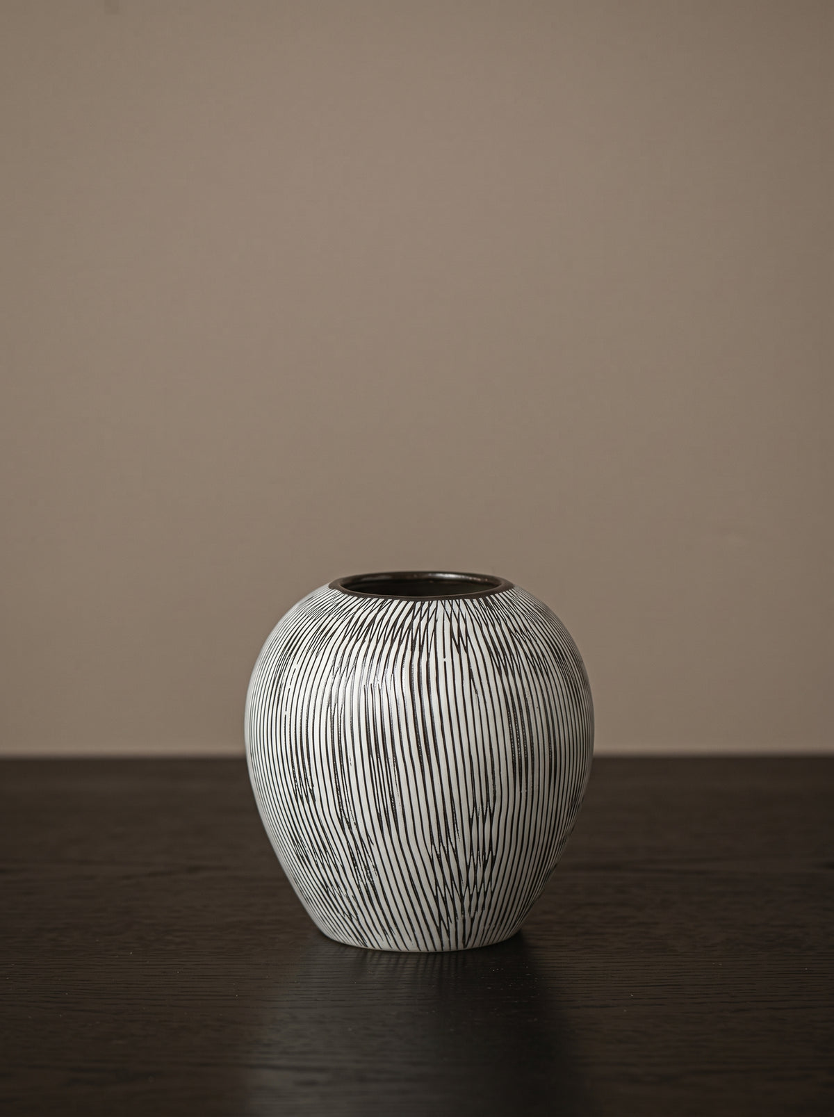 Minimalist Black and White Striped Vase