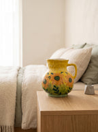 Hand-painted Sunflower Ceramic Pitcher Vase