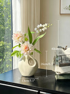 Serene Blush Dahlia and Orchid Faux Floral Arrangement