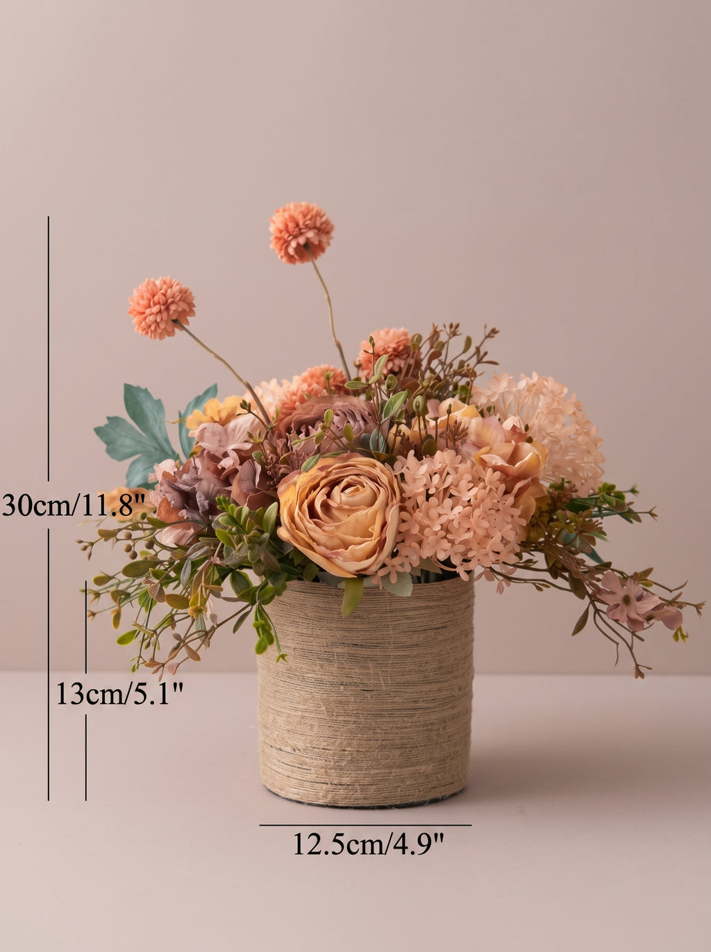 European Vintage Peony Rose Romantic Artificial Floral Arrangement