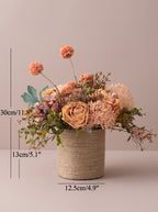 European Vintage Peony Rose Romantic Artificial Floral Arrangement