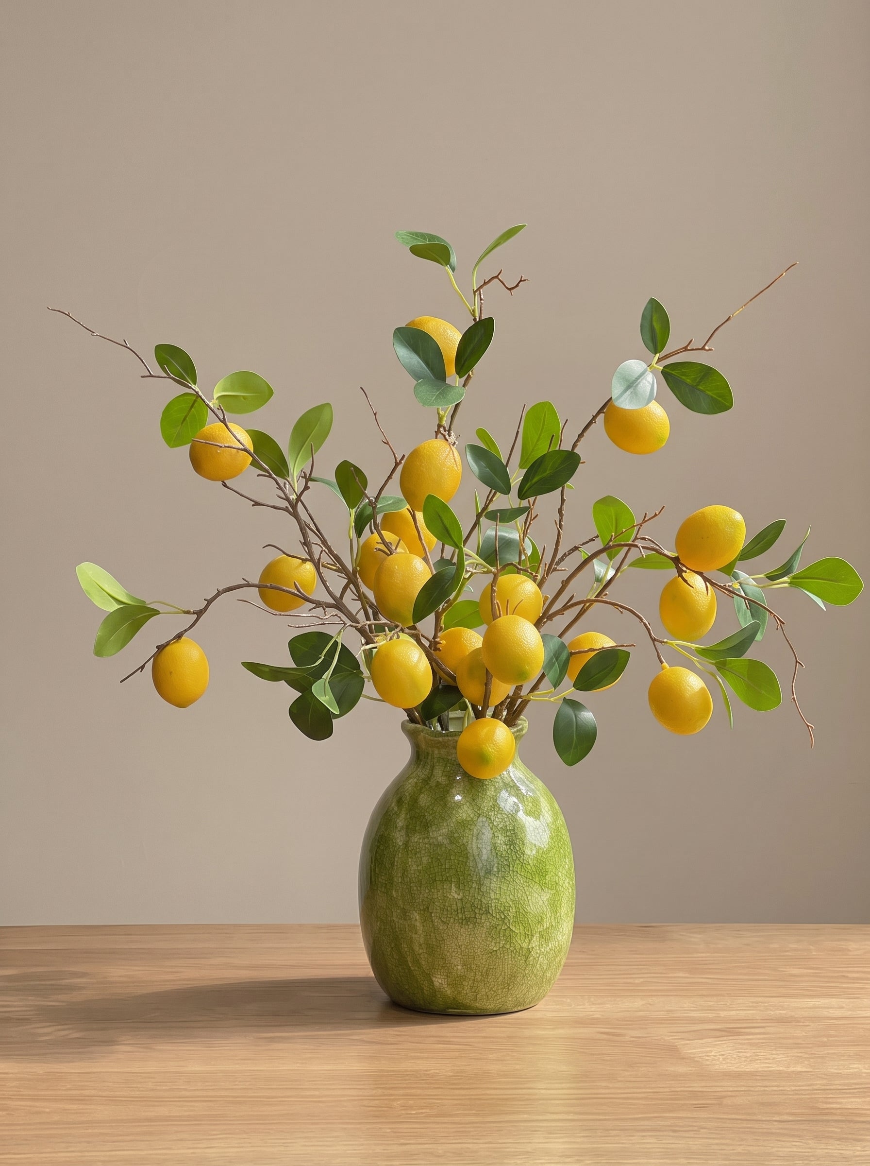 Nordic Mediterranean Sun-Kissed Lemon Branch Artificial Floral Arrangement