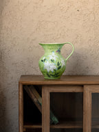 French Country Botanical Lily Butterfly Ceramic Vase