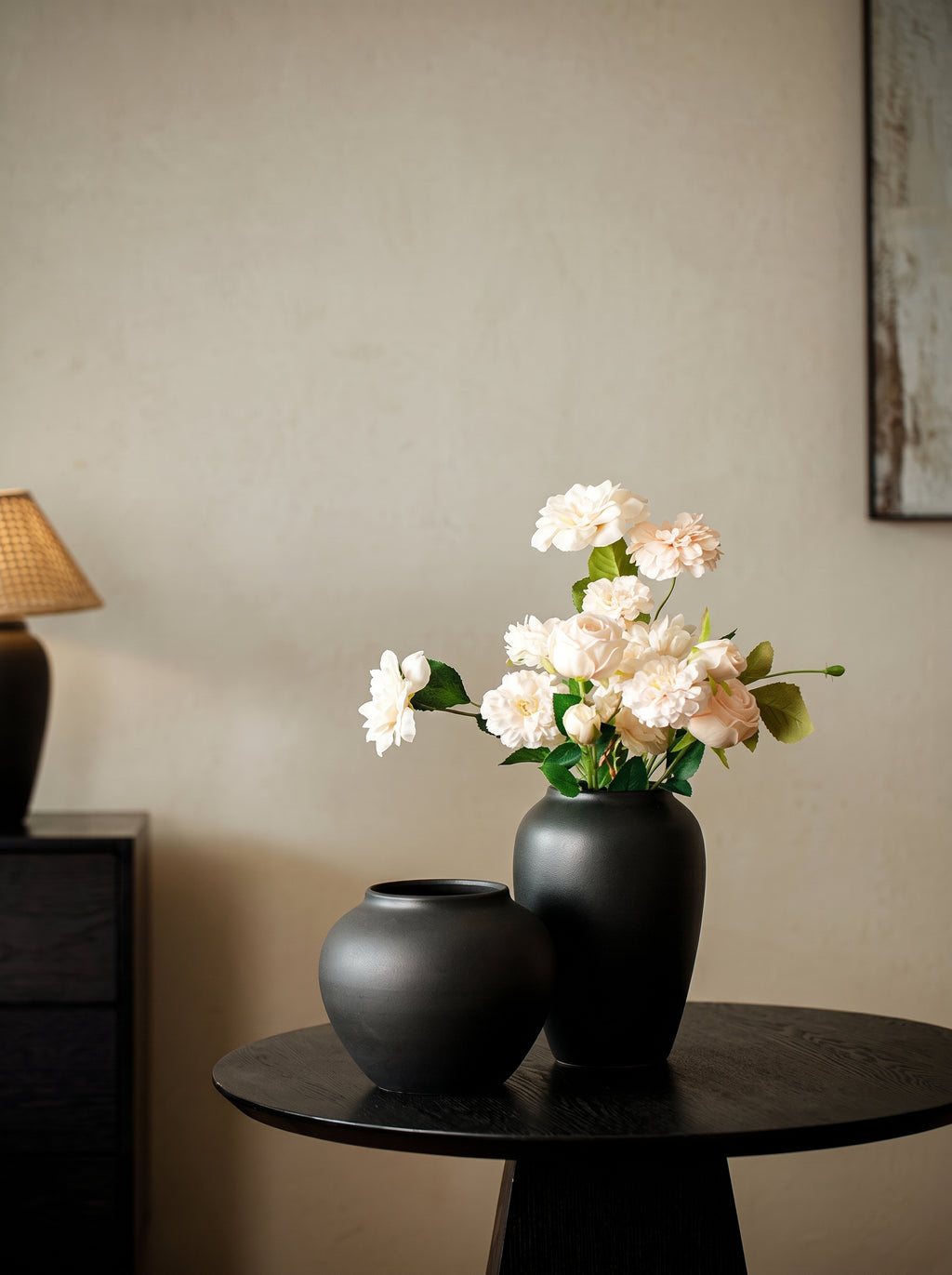 Wabi-Sabi Black Sculptural Vase