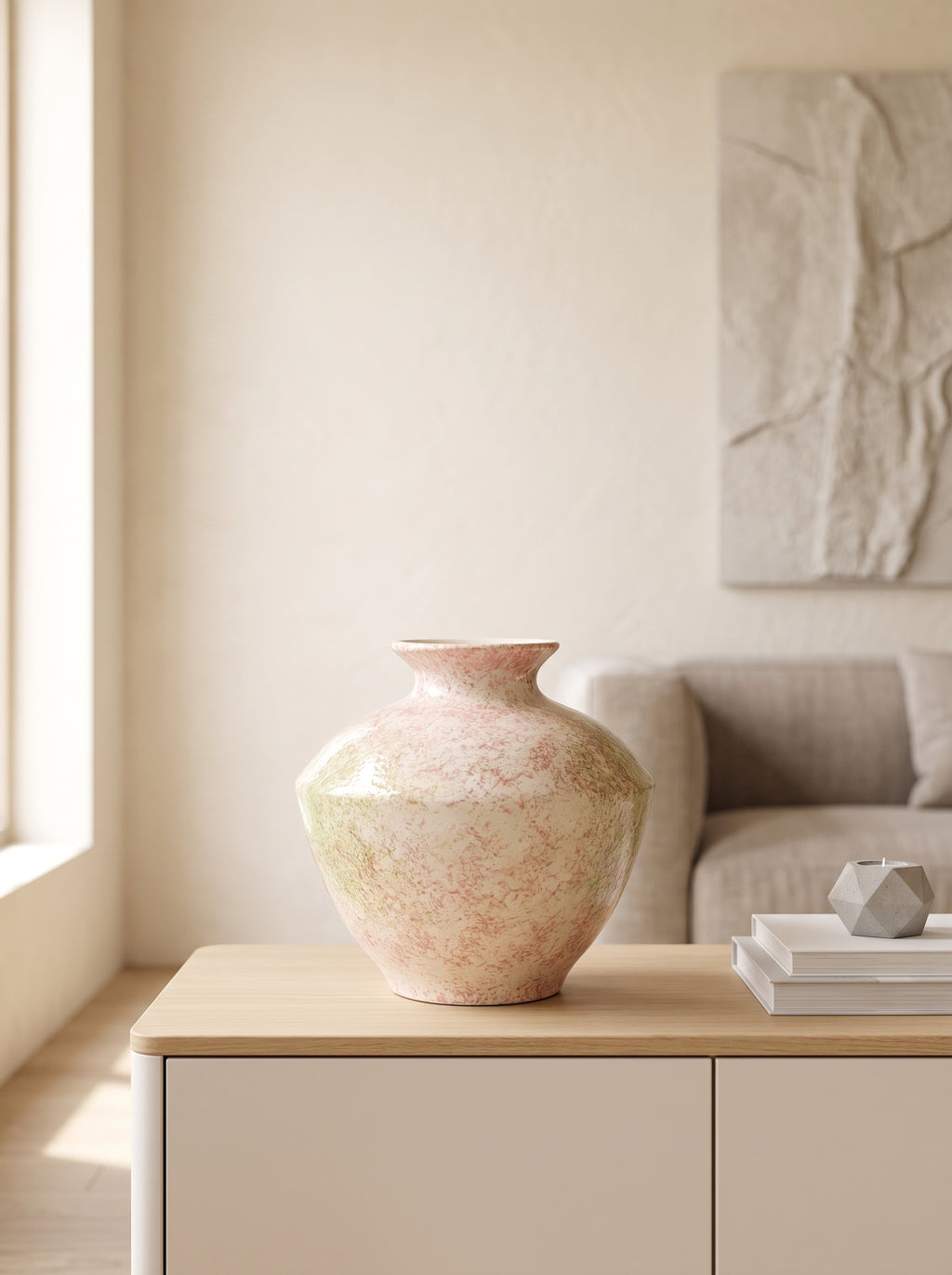 Pastel Speckled Glazed Sculptural Ceramic Vase