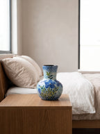 Hand-painted Royal Blue Floral Ceramic Vase