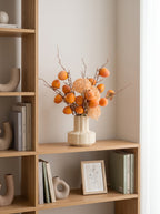 Nordic Golden Persimmon Harvest Faux Floral Arrangement