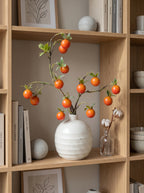 Golden Autumn Harvest Faux Persimmon Branch Artificial Floral Arrangement