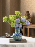 Hand-painted Royal Blue Floral Ceramic Vase