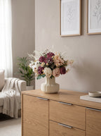 Vintage Dusty Burgundy Rose Faux Floral Arrangement