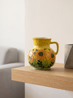 Hand-painted Sunflower Ceramic Pitcher Vase