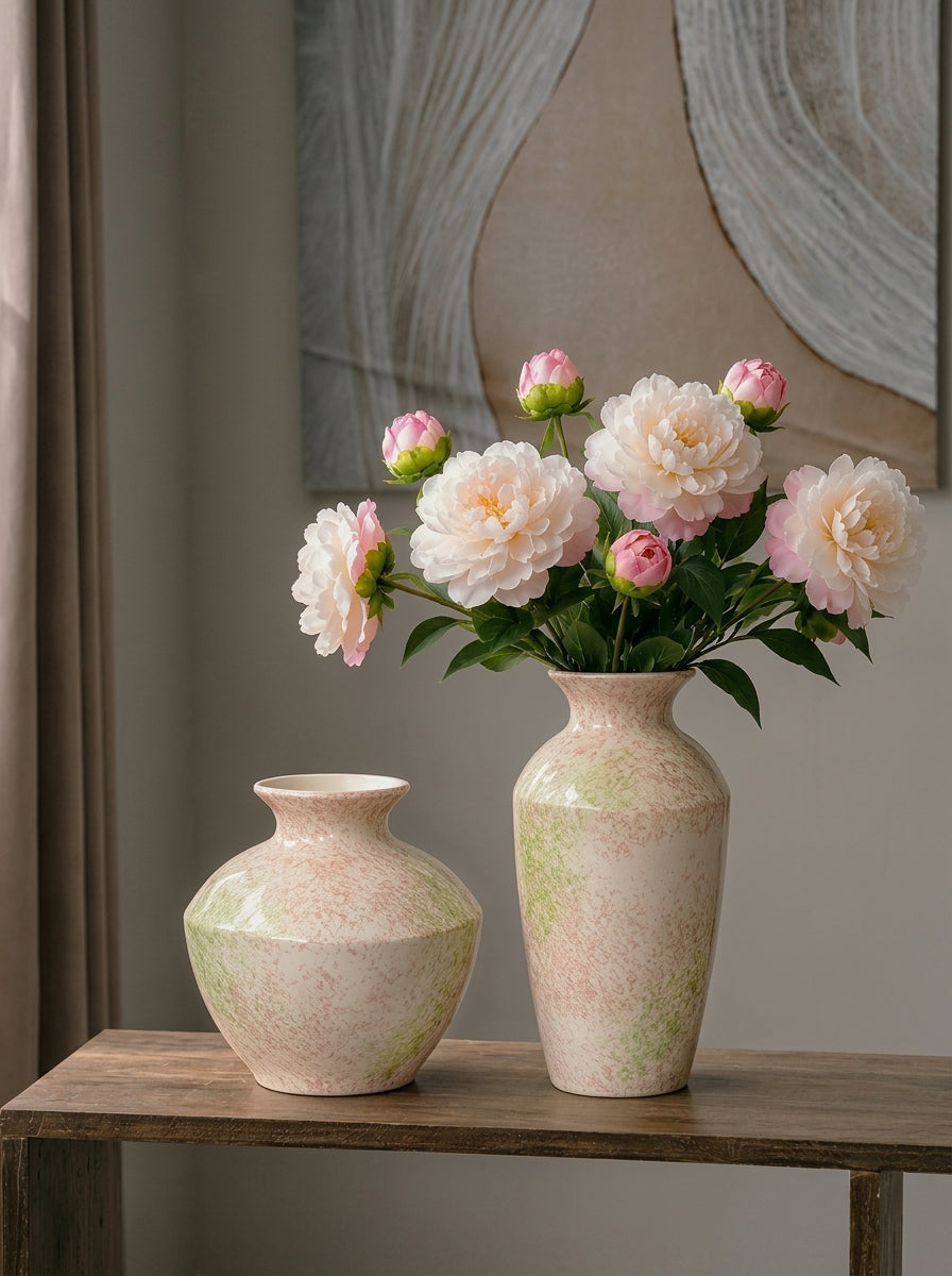 Pastel Speckled Glazed Sculptural Ceramic Vase
