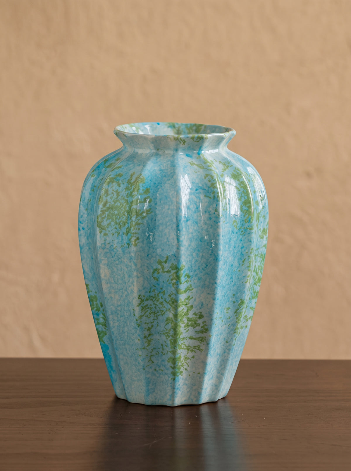 Spotted Ocean Blue Fluted Vase