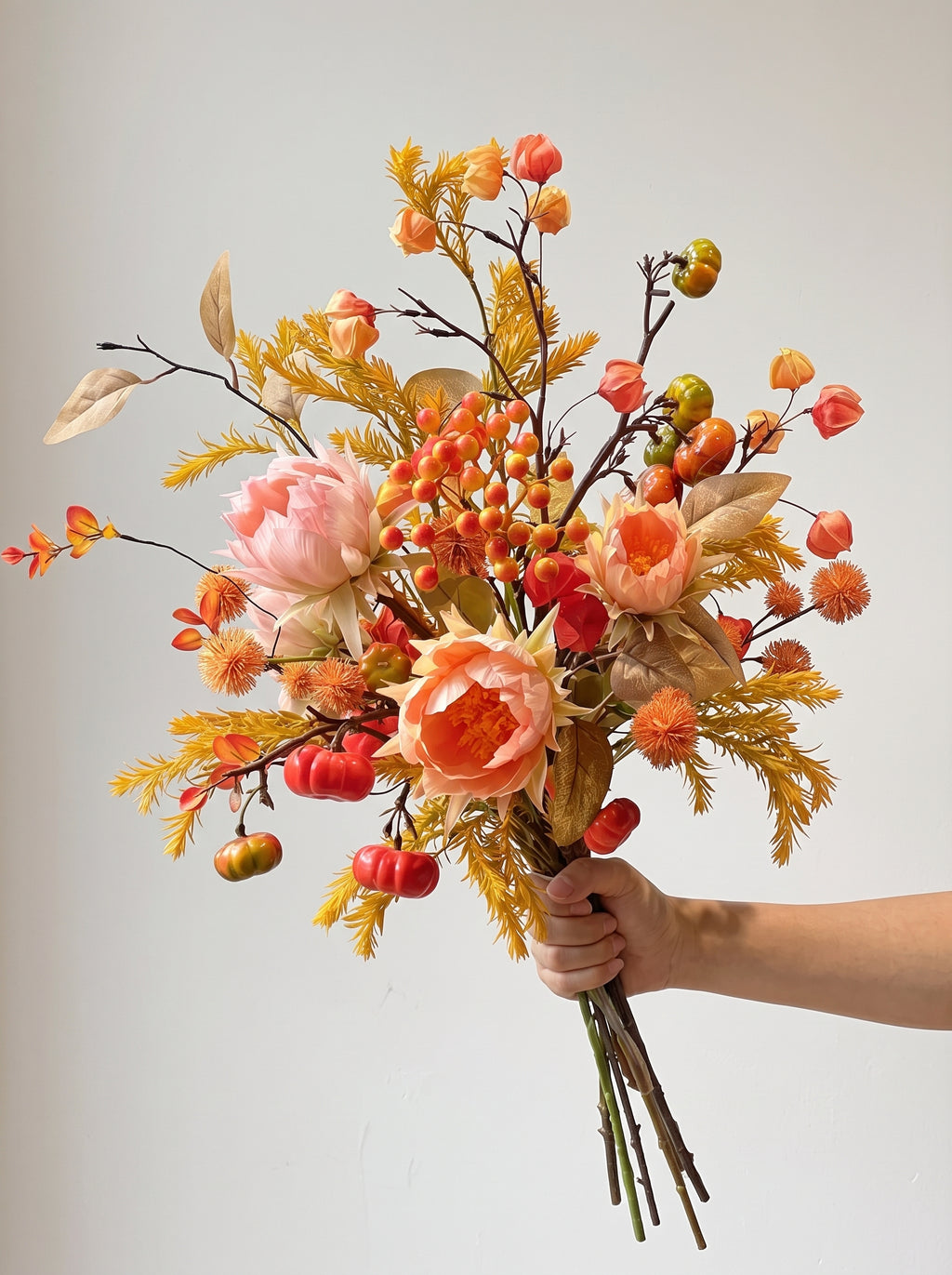 Warm Autumn Harvest Protea Botanical Artificial Floral Arrangement