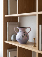 Hand-Painted Botanical Double Handle Lavender Vase