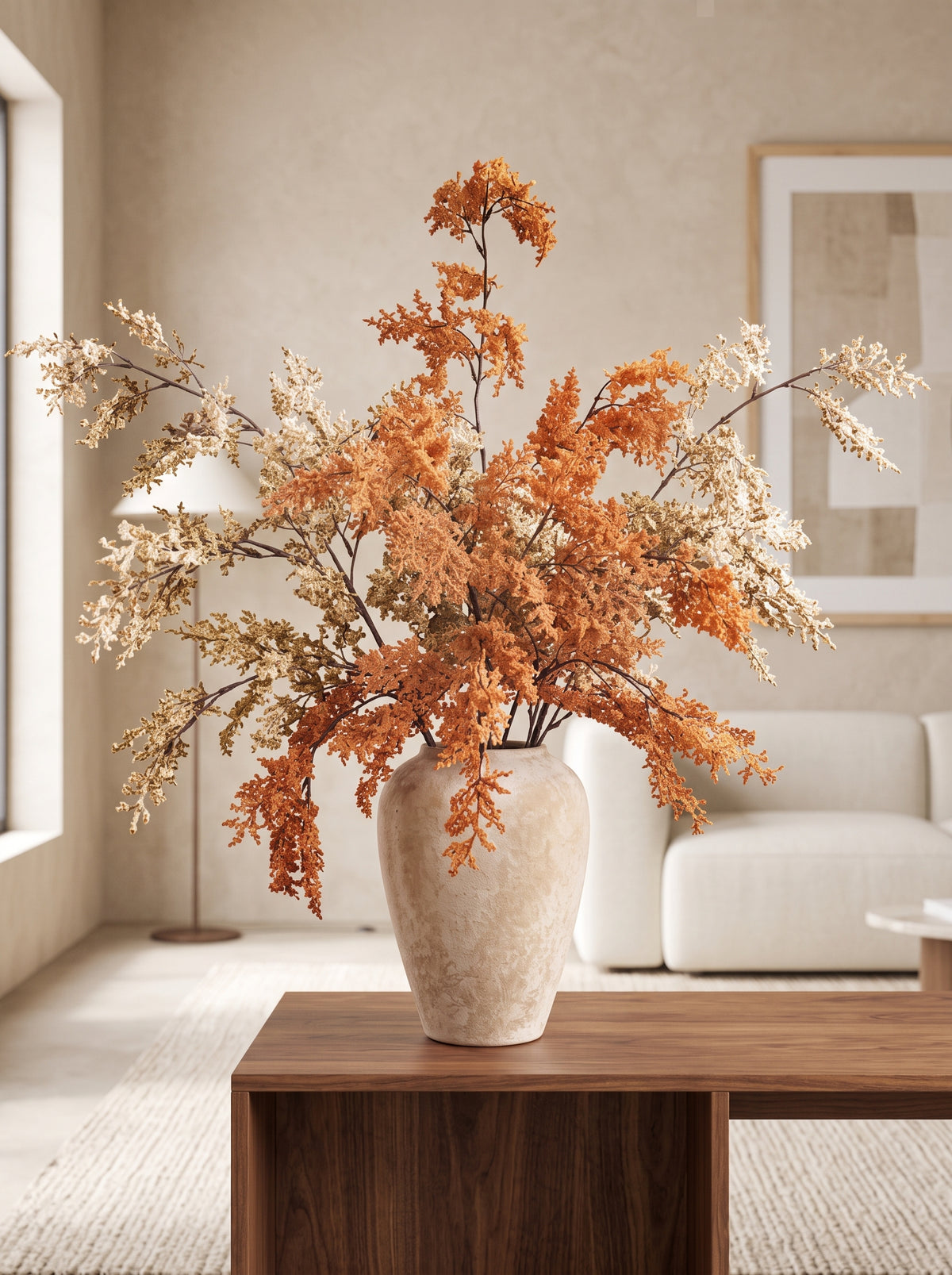 Luxe kunstterracotta-arrangement in wabi-sabistijl