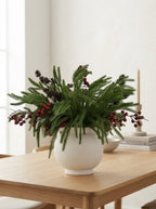Winter Pine & Red Berry Faux Floral Arrangement
