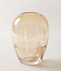 Amber Tapered Bulb Glass Vase