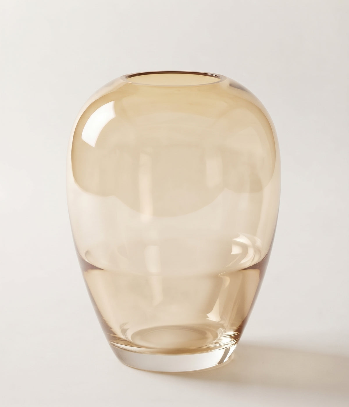 Amber Tapered Bulb Glass Vase