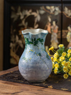 Vintage Hand-painted Sky-blue Wisteria Ceramic Vase