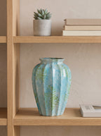 Spotted Ocean Blue Fluted Vase