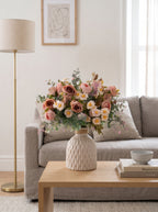 Dusty Rose and Daisy Faux Floral Arrangement