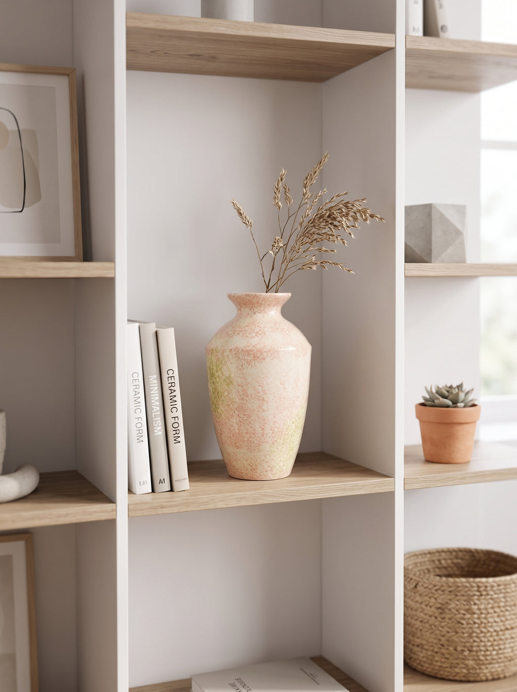 Pastel Speckled Glazed Sculptural Ceramic Vase