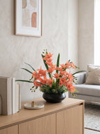Elegant Cymbidium Orchid Faux Floral Arrangement