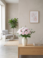 Serene Creamy Rose Garden Spray Faux Floral Arrangement