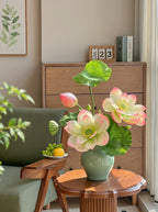 Serene Zen Lotus Bloom Botanical Artificial Floral Arrangement
