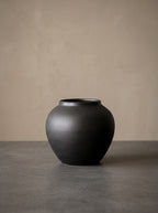 Wabi-Sabi Black Sculptural Vase