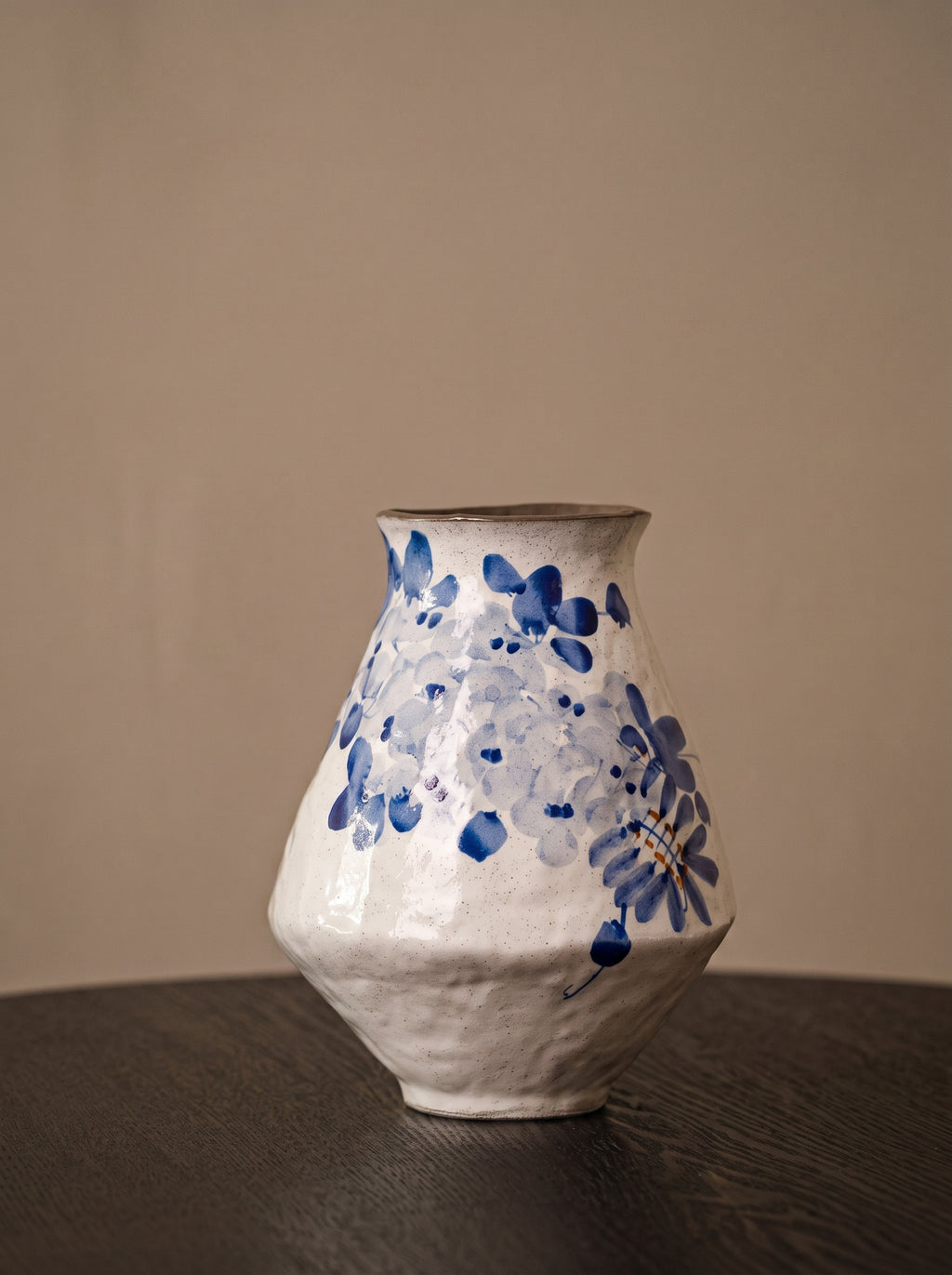 Vintage Blue Wisteria Handcrafted Ceramic Vase