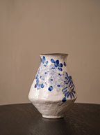 Vintage Blue Wisteria Handcrafted Ceramic Vase