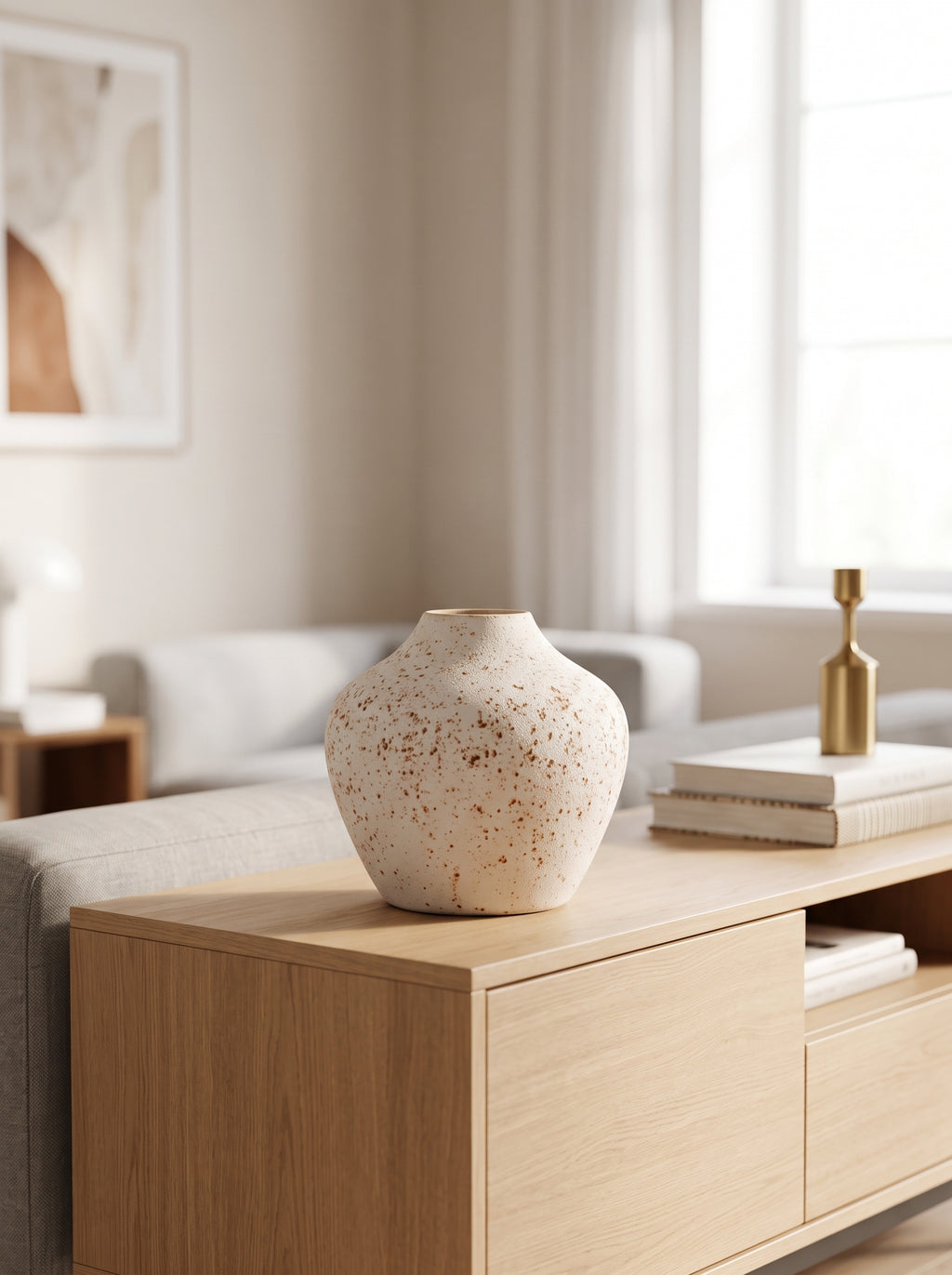 Rustic Wabi-Sabi Speckled Vase