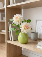 Creamy Blush Dahlia Bloom Faux Floral Arrangement