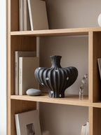 Modern Matte Black Polka Dot Sculptural Vase