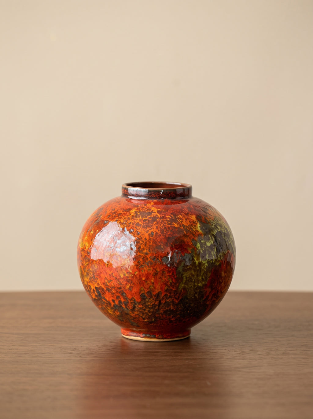 Flame Red Flambé Glaze Vase