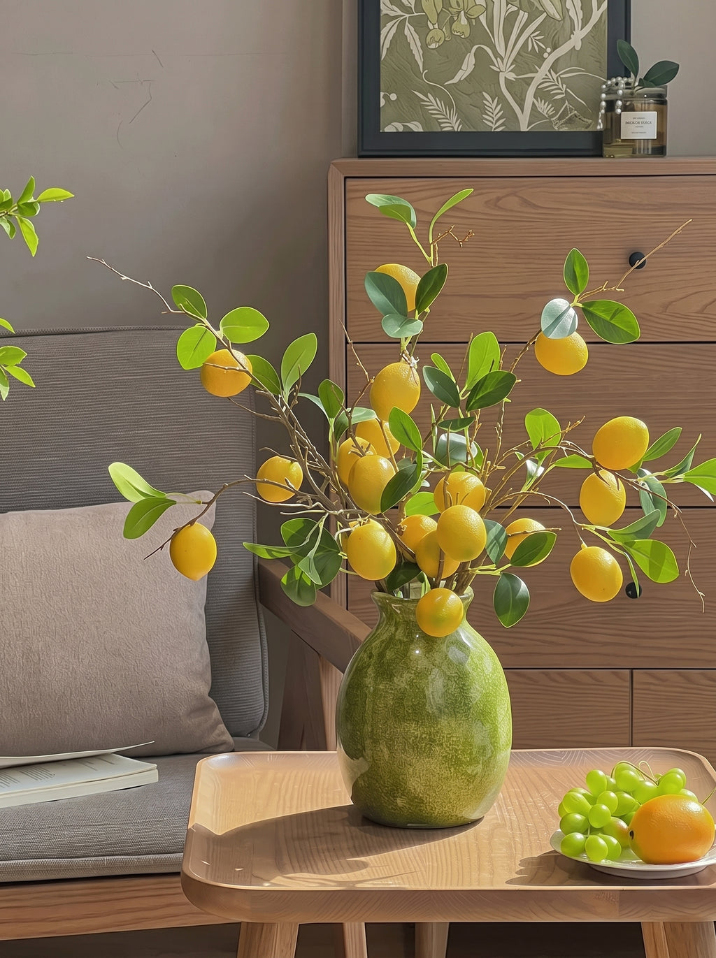 Nordic Mediterranean Sun-Kissed Lemon Branch Artificial Floral Arrangement