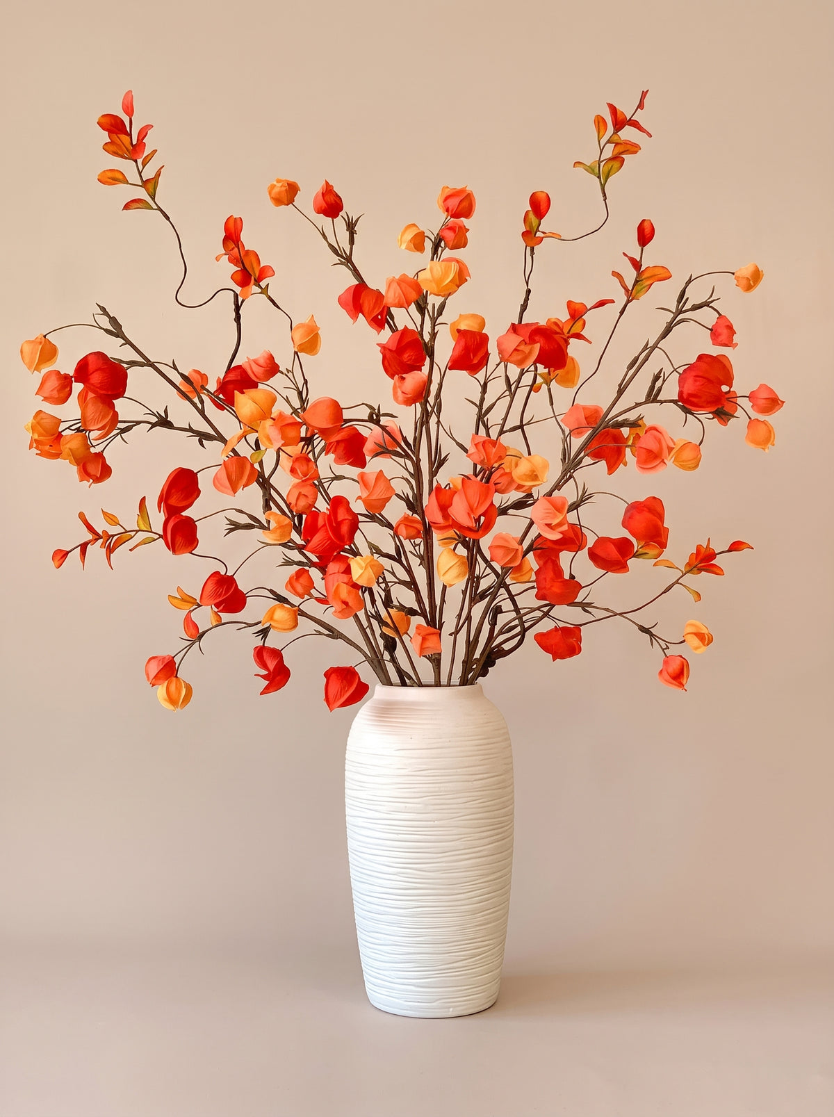 French Countryside Warm Terracotta Physalis Faux Floral Arrangement