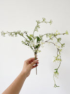 Nordic Minimalist Delicate White Blossom Branch Artificial Floral Arrangement